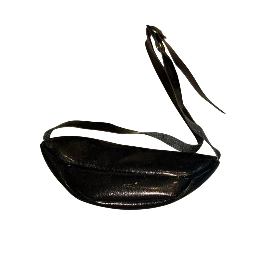 Vintage Playhouse Collection Doll Accessory Black Faux Leather Fanny Pack Bag